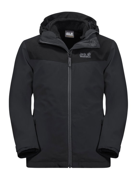 Jack Wolfskin Winterjacke Snowfrost 3in1 (wasser- und winddicht, warme Fleece-Innenjacke) phantomgrau Kinder
